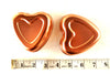 Vintage Aluminum Heart Shaped Jello Mold in Dark Pink Copper (c.1970s) - thirdshift