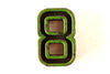 Vintage Industrial Number "8" Black with Green and Red Paint, 2" tall (c.1940s) - thirdshift