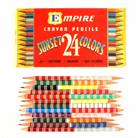 Vintage Dual Kolor Double-Sided Colored Pencils in Original Box of 24 (c.1950s) N1 - thirdshift