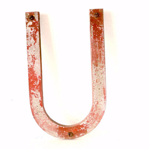 Vintage Industrial Metal Letter "U" Marquee Sign, 10 inches tall (c.1950s) N1 - thirdshift