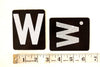 Vintage Alphabet Letter "W" Card with Textured Surface in Black and White (c.1950s) - thirdshift