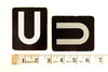 Vintage Alphabet Letter "U" Card with Textured Surface in Black and White (c.1950s) - thirdshift