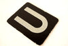 Vintage Alphabet Letter "U" Card with Textured Surface in Black and White (c.1950s) - thirdshift
