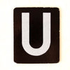 Vintage Alphabet Letter "U" Card with Textured Surface in Black and White (c.1950s) - thirdshift