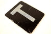 Vintage Alphabet Letter "T" Card with Textured Surface in Black and White (c.1950s) - thirdshift
