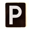 Vintage Alphabet Letter "P" Card with Textured Surface in Black and White (c.1950s) - thirdshift