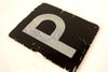 Vintage Alphabet Letter "P" Card with Textured Surface in Black and White (c.1950s) - thirdshift