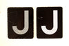 Vintage Alphabet Letter "J" Card with Textured Surface in Black and White (c.1950s) - thirdshift