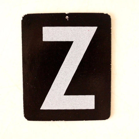 Vintage Alphabet Letter "Z" Card with Textured Surface in Black and White (c.1950s) - thirdshift