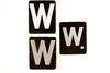 Vintage Alphabet Letter "W" Card with Textured Surface in Black and White (c.1950s) - thirdshift