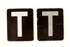 Vintage Alphabet Letter "T" Card with Textured Surface in Black and White (c.1950s) - thirdshift