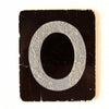 Vintage Alphabet Letter "O" Card with Textured Surface in Black and White (c.1950s) - thirdshift