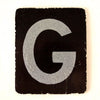 Vintage Alphabet Letter "G" Card with Textured Surface in Black and White (c.1950s) - thirdshift
