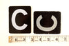 Vintage Alphabet Letter "C" Card with Textured Surface in Black and White (c.1950s) - thirdshift