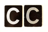 Vintage Alphabet Letter "C" Card with Textured Surface in Black and White (c.1950s) - thirdshift