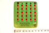 Vintage BINGO Board Cards in Green with See-Thru Red Shutters, PLA-MOR, Set of 6 (1950s) N1 - thirdshift
