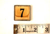 Vintage Metal Number Square Tile "7 / 24", Double-Sided (c.1920s) Sepia - thirdshift