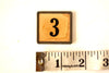 Vintage Metal Number Square Tile "3 / 20", Double-Sided (c.1920s) Sepia - thirdshift