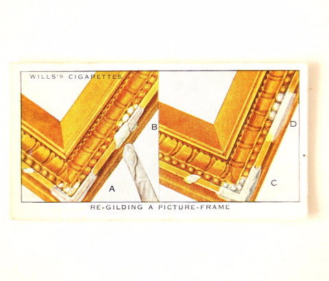 Vintage "Household Hints" Cigarette Card #34 "Re-Gilding a Picture Frame" (c.1936) - thirdshift