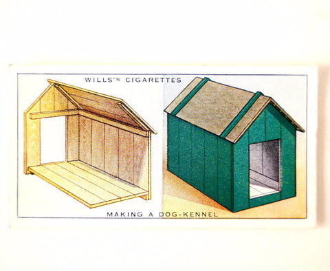 Vintage "Household Hints" Cigarette Card #10 "Making a Dog Kennel" (c.1936) - thirdshift