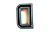 Vintage Industrial Letter "D" Black with Blue Paint, 2" tall (c.1940s) - thirdshift