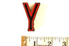 Vintage Industrial Letter "Y" Black with Bue and Red Paint, 2" tall (c.1940s) - thirdshift