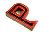 Vintage Industrial Letter "P" Black with Red and Green Paint, 2" tall (c.1940s) - thirdshift