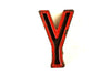 Vintage Industrial Letter "Y" Black with Bue and Red Paint, 2" tall (c.1940s) - thirdshift
