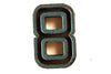 Vintage Industrial Number "8" Black with Blue Paint, 2" tall (c.1940s) - thirdshift