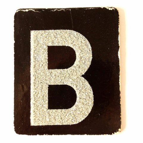 Vintage Alphabet Letter "B" Card with Textured Surface in Black and White (c.1950s) - thirdshift