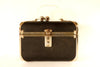Vintage Black Train Case / Hardsided Purse with Clear Handle (c.1940s) - thirdshift