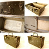Vintage Black Metal Suitcase with Handle and Heavy Duty Spring Latches (c.1950s) - thirdshift
