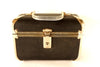 Vintage Black Train Case / Hardsided Purse with Clear Handle (c.1940s) - thirdshift