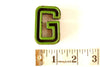 Vintage Industrial Letter "G" Black with Green and Red Paint, 2" tall (c.1940s) - thirdshift