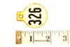 Vintage Metal Cow Tag / Livestock Tag, #326 Double-Sided Numbered Tag (c.1950s) - thirdshift
