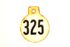 Vintage Metal Cow Tag / Livestock Tag, #325 Double-Sided Numbered Tag (c.1950s) - thirdshift