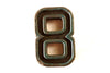 Vintage Industrial Number "8" Black with Blue and Green Paint, 2" tall (c.1940s) - thirdshift
