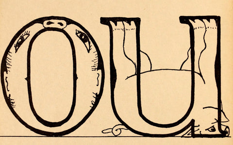 Vintage "OU" Phonics Flashcard (c.1941) - thirdshift