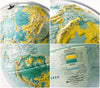Vintage Nystrom Sculptural Relief World Globe with Metal Stand, 16" diameter (c.1991) - thirdshift
