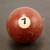 Vintage / Antique Clay Billiard Ball Burgundy Number 7, Standard Pool Ball Size (c.1910s) - thirdshift