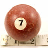 Vintage / Antique Clay Billiard Ball Burgundy Number 7, Standard Pool Ball Size (c.1910s) - thirdshift