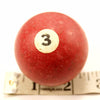 Vintage / Antique Clay Billiard Ball Red Number 3, Standard Pool Ball Size (c.1910s) - thirdshift