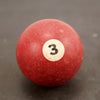 Vintage / Antique Clay Billiard Ball Red Number 3, Standard Pool Ball Size (c.1910s) - thirdshift