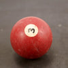Vintage / Antique Clay Billiard Ball Red Number 3, Standard Pool Ball Size (c.1910s) - thirdshift
