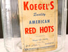 Vintage Koegel Meats American Red Hots Anchor Hocking Jar with Label, Lid (c.1930s) - thirdshift