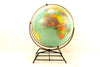Vintage Replogle Reference World Globe with Art Deco Wire Stand, 12" diameter (c.1957) - thirdshift