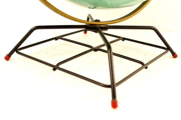 Vintage Replogle Reference World Globe with Art Deco Wire Stand, 12" d ...