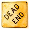 Vintage Metal "Dead End" Sign in Yellow and Black, 30" square (c.1970s) - thirdshift
