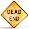 Vintage Metal "Dead End" Sign in Yellow and Black, 30" square (c.1970s) - thirdshift