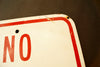 Vintage Metal "No Parking or Standing" Sign in Red and White, 18" tall (c.1970s) - thirdshift